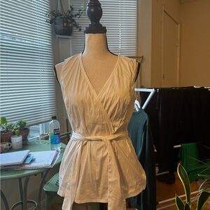 White House Black Market Sleeveless Wrap Blouse